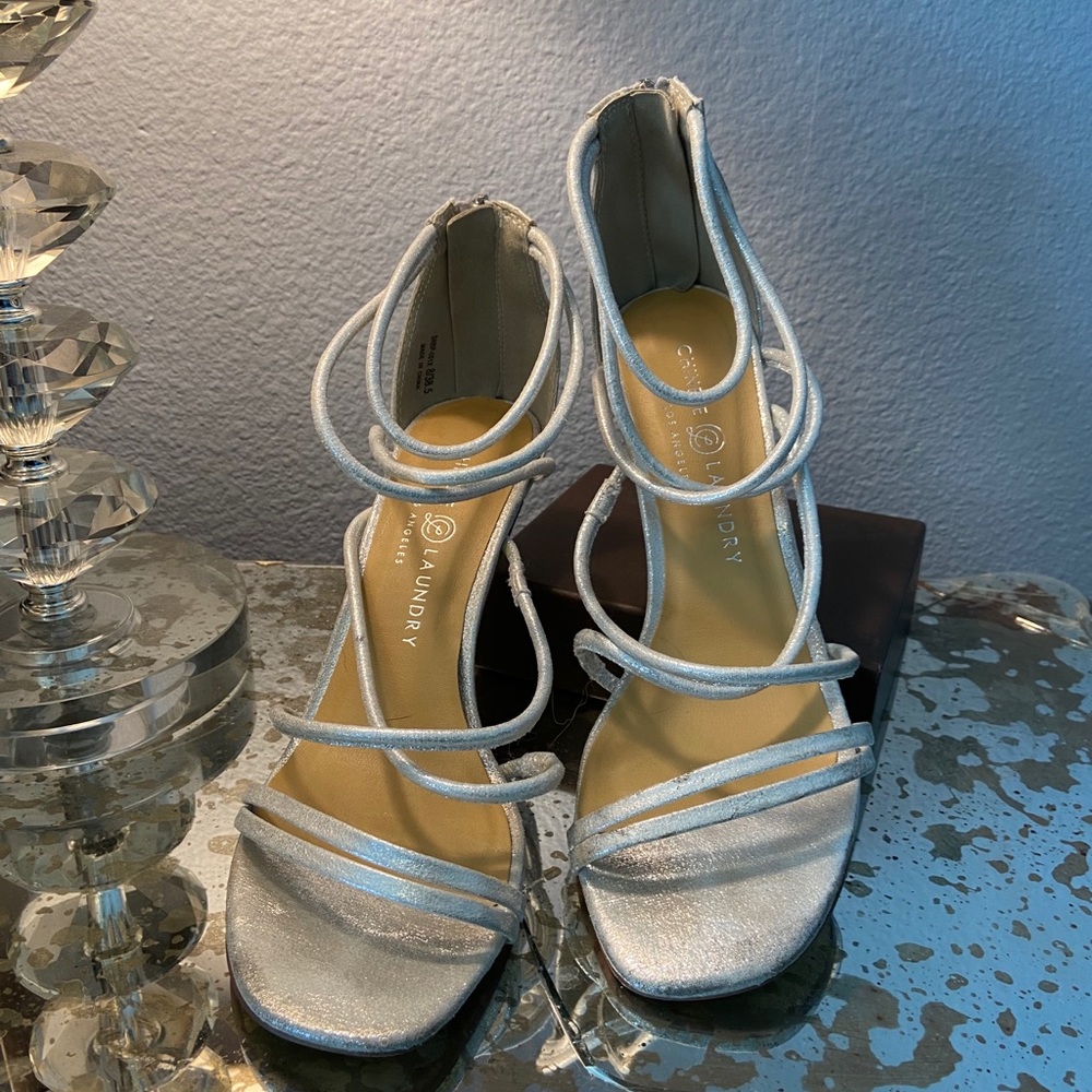 Chinese Laundry Silver Strapy Heels